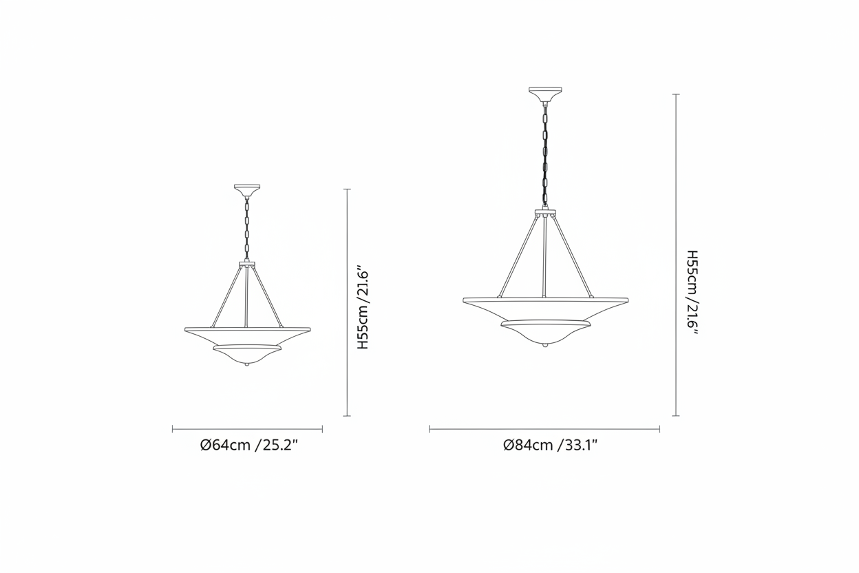 Mollino Two-Tier Chandelier Spec Diagram