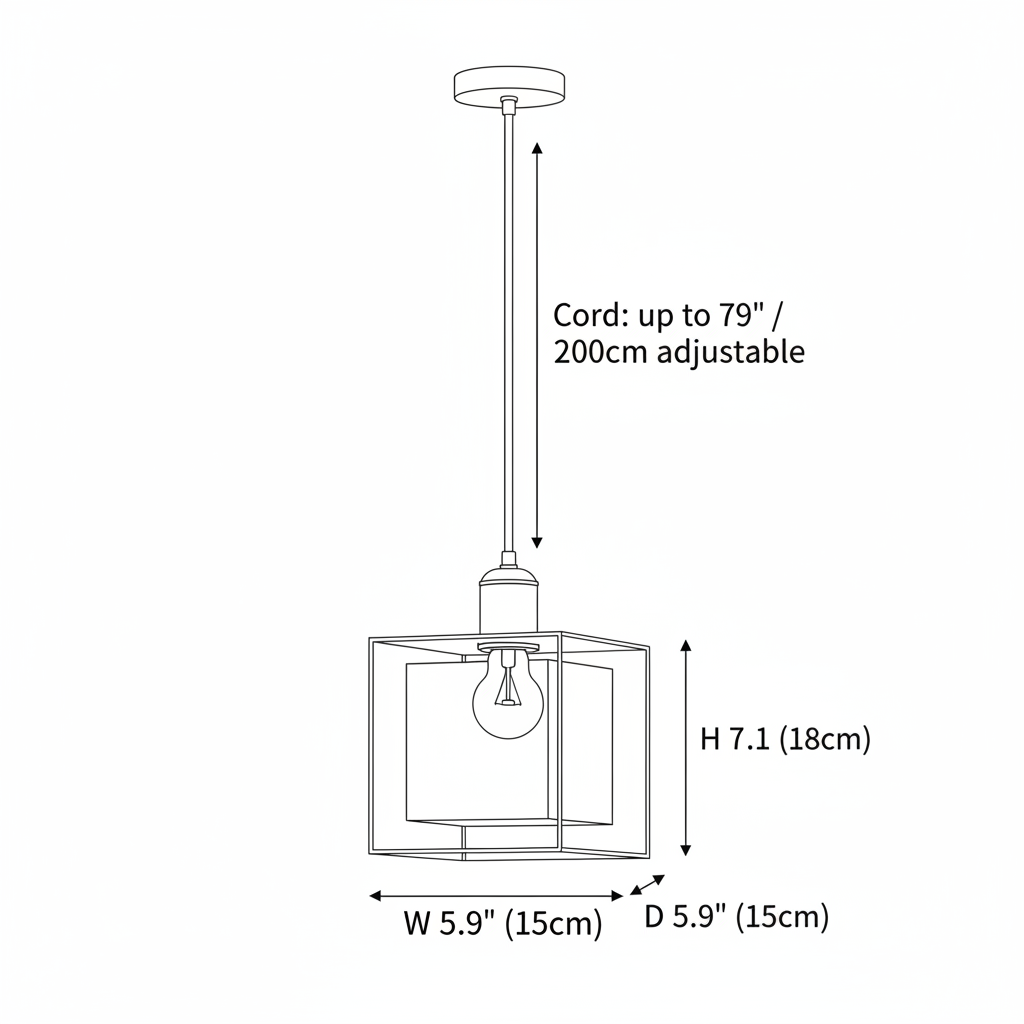 Noma Alabaster Cube Pendant Light Spec Drawing EN