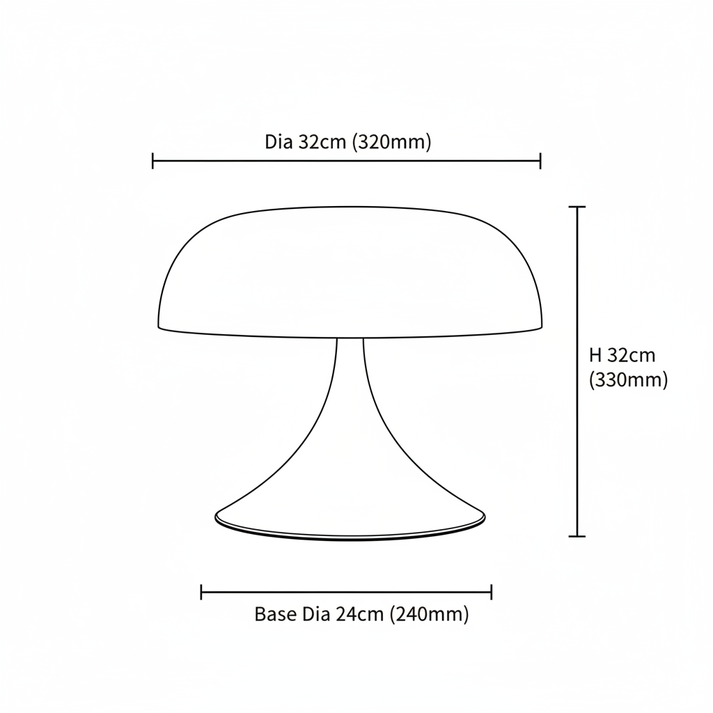 Noma Mushroom Glass Table Lamp 线稿规格图