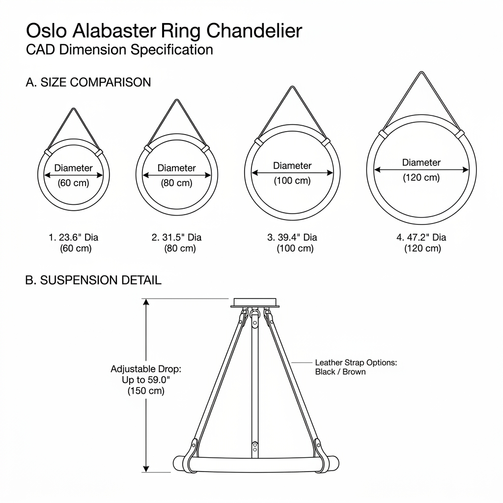 Oslo Alabaster Ring Chandelier Glowryte