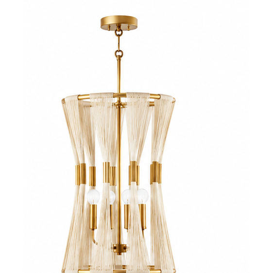 White Slatted Hourglass Pendant Light Dia 19.50" × H 28" (Dia 49.5 × H 71 cm) White Glowryte