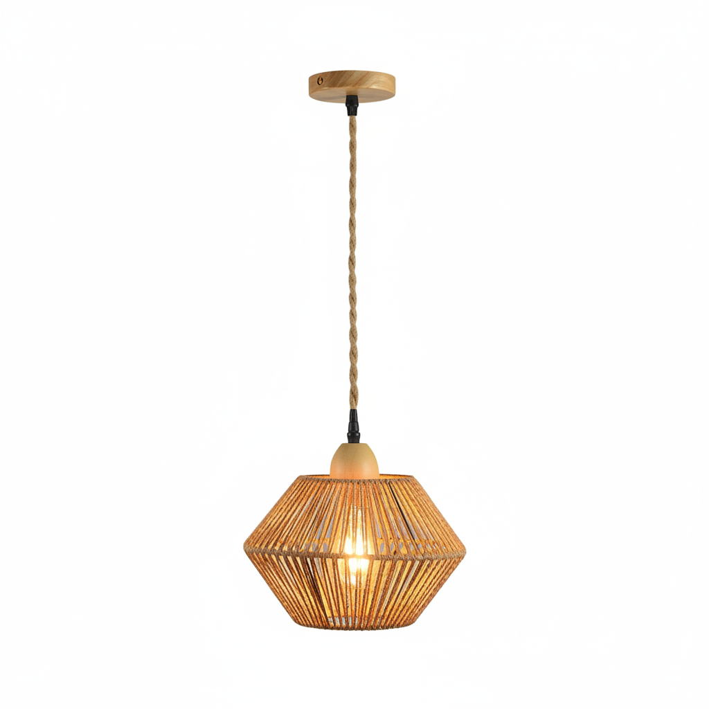 Jute Lantern Pendant & Flush Mount Glowryte