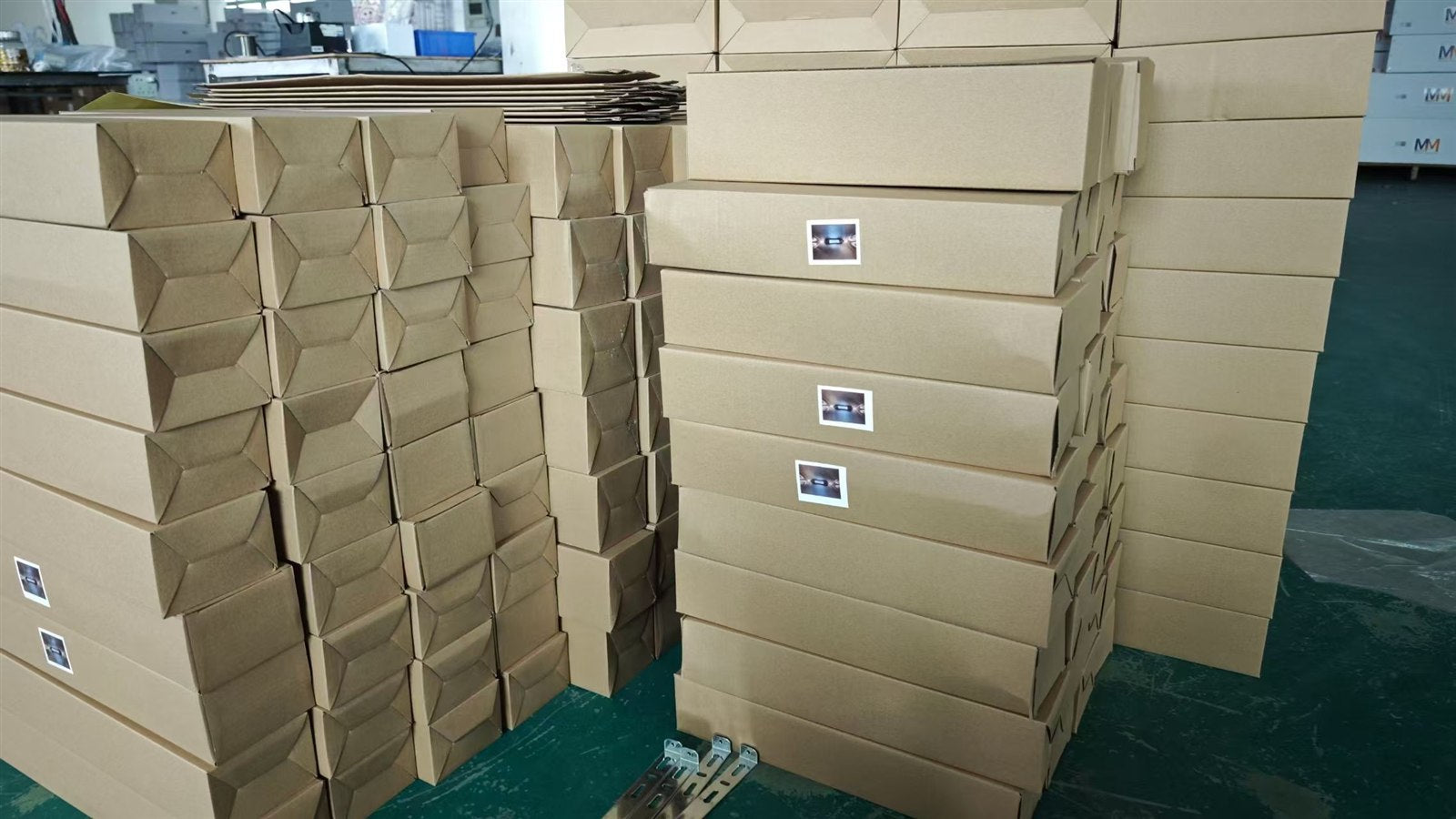 Finished lighting orders packed in protective cartons